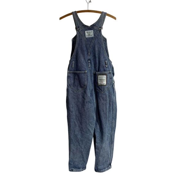 Guess by Georges Marciano Women Size 2 Blue Denim Bib Overalls Pleated USA 80s - Picture 5 of 10